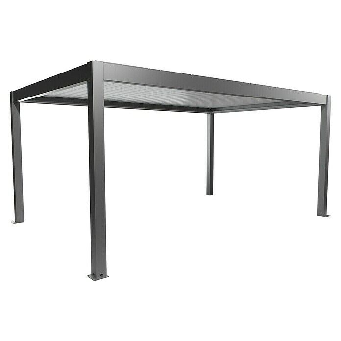 Biohort Lamellenpavillon Gr. 5,5 (B x T: 522,5 x 367,5 cm, Quarzgrau/Weiß Metallic, Material Gestell: Stahl) | BAUHAUS