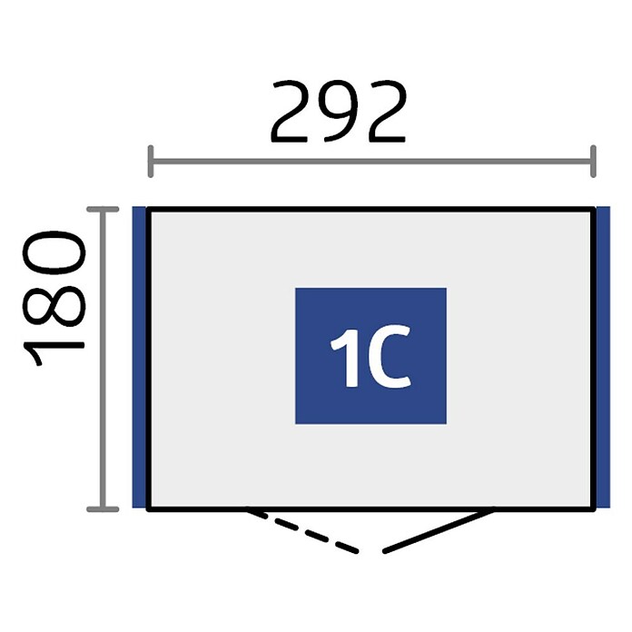 Biohort Neo Gerätehaus 1C (Außenbreite inkl. Dachüberstand: 292 cm, Außentiefe inkl. Dachüberstand: 180 cm, Stahl, Quarzgrau-Metallic, Doppeltür) | BAUHAUS