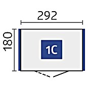 Biohort Neo Gerätehaus 1C (Außenbreite inkl. Dachüberstand: 292 cm, Außentiefe inkl. Dachüberstand: 180 cm, Stahl, Quarzgrau-Metallic, Doppeltür) | BAUHAUS