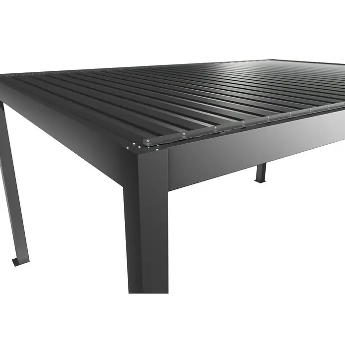 Biohort Pergola Lamellenpavillon Gr. 5 - B x T: 515,5 x 367,5 cm, Quarzgrau Metallic, Material Gestell: Stahl - Dunkelgraues Metall-Pergola-Gestell mit Lamellendach.