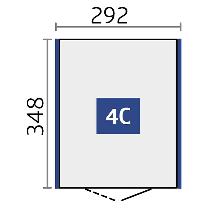 Biohort Neo Gerätehaus 4C (Außenbreite inkl. Dachüberstand: 292 cm, Außentiefe inkl. Dachüberstand: 348 cm, Stahl, Dunkelgrau-Metallic, Doppeltür) | BAUHAUS