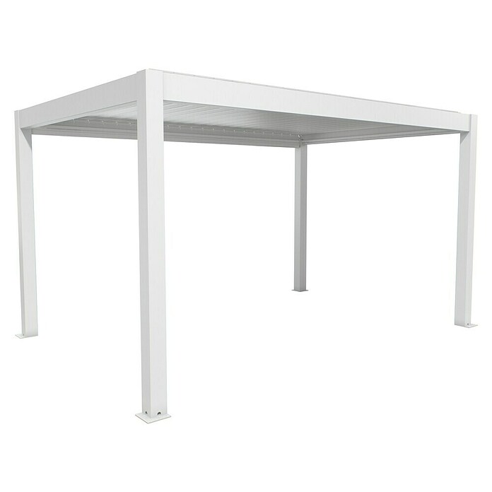 Biohort Lamellenpavillon Gr. 4,5 (B x T: 460 x 312 cm, Weiß - Silber Metallic, Material Gestell: Stahl) | BAUHAUS