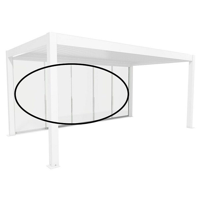 Biohort Pergola Schiebewand aus Glas (Passend für Biohort Pergola Lamellenpavillon Gr. 5,5, Weiß) | BAUHAUS