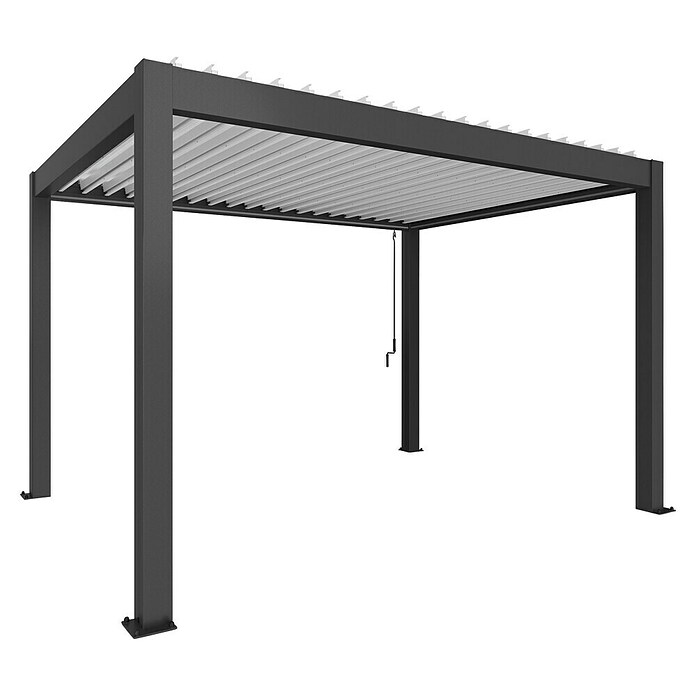 Biohort Lamellenpavillon Gr. 4 (B x T: 404,5 x 312 cm, Dunkelgrau Metallic/Weiß, Material Gestell: Stahl) | BAUHAUS
