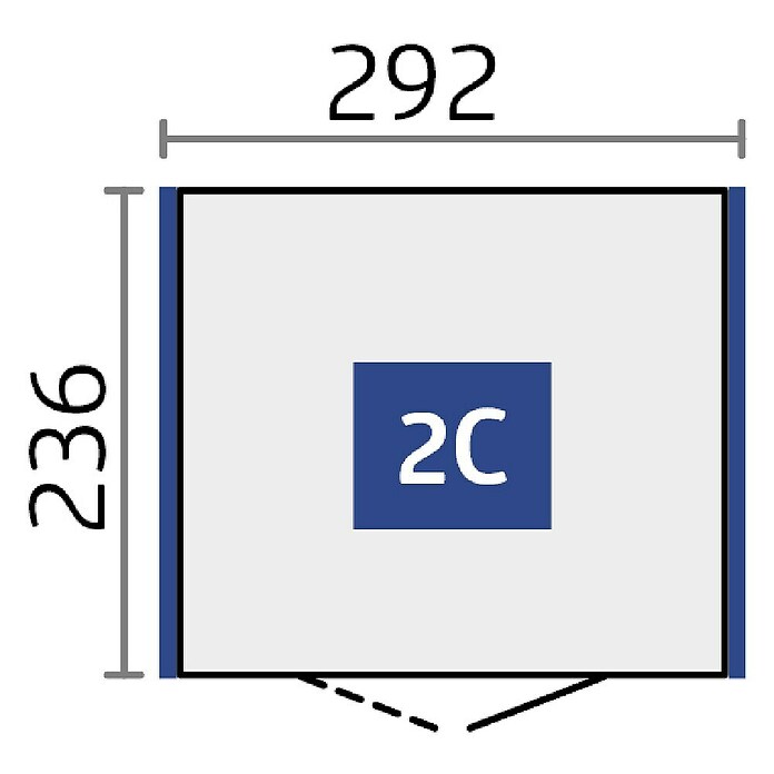 Biohort Neo Gerätehaus 2C (Außenbreite inkl. Dachüberstand: 292 cm, Außentiefe inkl. Dachüberstand: 236 cm, Stahl, Dunkelgrau-Metallic, Doppeltür) | BAUHAUS