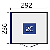 Biohort Neo Gerätehaus 2C (Außenbreite inkl. Dachüberstand: 292 cm, Außentiefe inkl. Dachüberstand: 236 cm, Stahl, Dunkelgrau-Metallic, Doppeltür) | BAUHAUS