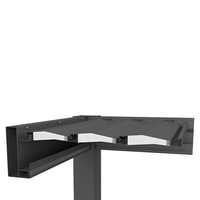Biohort Lamellenpavillon Gr. 3,5 (B x T: 367,5 x 367,5 cm, Dunkelgrau Metallic - Silber Metallic, Material Gestell: Stahl) | BAUHAUS