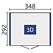 Biohort Neo Gerätehaus 3D (Außenbreite inkl. Dachüberstand: 348 cm, Außentiefe inkl. Dachüberstand: 292 cm, Stahl, Quarzgrau-Metallic, Doppeltür) | BAUHAUS