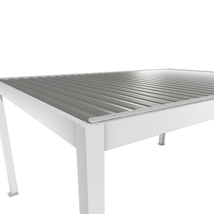 Biohort Lamellenpavillon Gr. 5 (B x T: 515,5 x 367,5 cm, Weiß - Silber Metallic, Material Gestell: Stahl) | BAUHAUS
