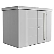 Biohort Neo Gerätehaus 1C (Außenbreite inkl. Dachüberstand: 292 cm, Außentiefe inkl. Dachüberstand: 180 cm, Stahl, Silber-Metallic, Doppeltür) | BAUHAUS