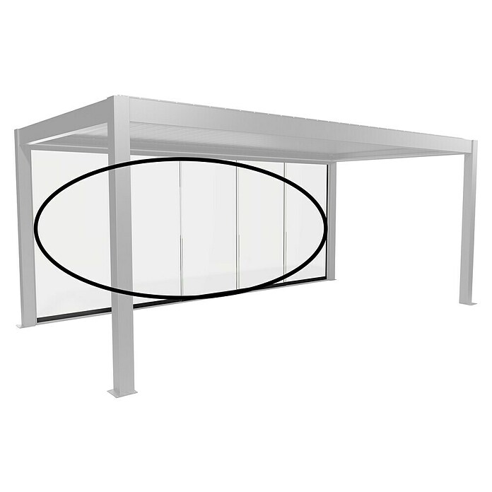 Biohort Pergola Schiebewand aus Glas (Passend für Biohort Pergola Lamellenpavillon Gr. 6, Dunkelgrau Metallic) | BAUHAUS