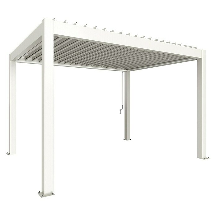 Biohort Lamellenpavillon Gr. 4 (B x T: 404,5 x 312 cm, Weiß, Material Gestell: Stahl) | BAUHAUS