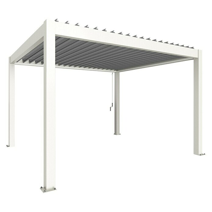 Biohort Lamellenpavillon Gr. 4 (B x T: 404,5 mm x 367,5 cm, Weiß - Silber Metallic, Material Gestell: Stahl) | BAUHAUS