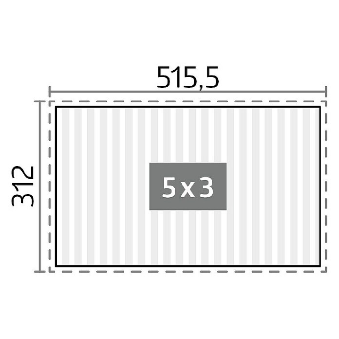 Biohort Lamellenpavillon Gr. 5 (B x T: 515,5 x 312 cm, Weiß, Material Gestell: Stahl) | BAUHAUS