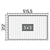 Biohort Lamellenpavillon Gr. 5 (B x T: 515,5 x 312 cm, Weiß, Material Gestell: Stahl) | BAUHAUS