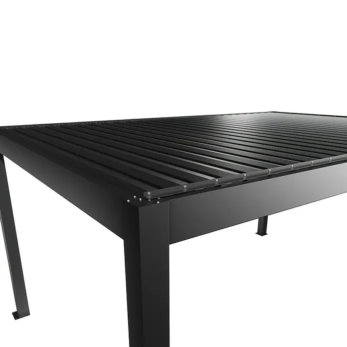 Biohort Lamellenpavillon - B x T: 515,5 x 367,5 cm, Dunkelgrau Metallic, Material Gestell: Stahl - Schwarze Metall-Pergola mit Lamellendach zur verstellbaren Beschattung im Freien.