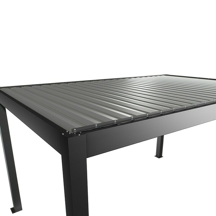 Biohort Lamellenpavillon Gr. 3,5 (B x T: 367,5 x 312 cm, Dunkelgrau Metallic - Silber Metallic, Material Gestell: Stahl) | BAUHAUS