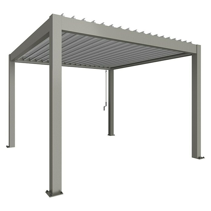 Biohort Lamellenpavillon Gr. 3,5 (B x T: 367,5 x 367,5 cm, Quarzgrau Metallic - Silber Metallic, Material Gestell: Stahl) | BAUHAUS