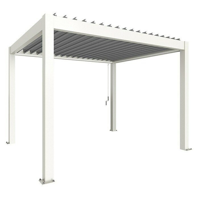 Biohort Lamellenpavillon Gr. 3,5 (B x T: 367,5 x 312 cm, Weiß - Silber Metallic, Material Gestell: Stahl) | BAUHAUS