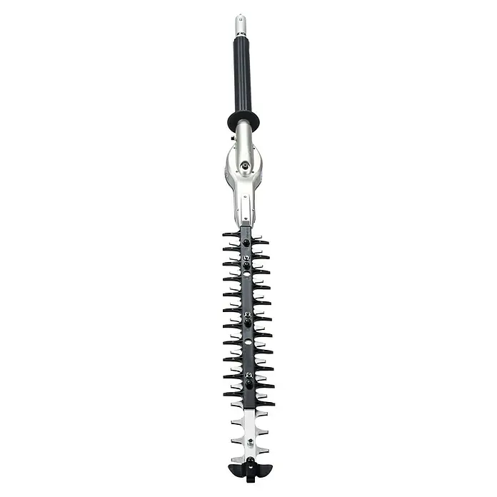 Makita Heckenscheren-Aufsatz EN410MP - Passend für: DUX18, DUX60, UX01G - Silber-schwarzer Heckenschneider-Aufsatz mit scharfen Metallklingen und langem schwarzem Schaft für präzises Schneiden.