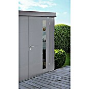 Biohort Neo Gerätehaus 1C (Außenbreite inkl. Dachüberstand: 292 cm, Außentiefe inkl. Dachüberstand: 180 cm, Stahl, Dunkelgrau-Metallic, Doppeltür) | BAUHAUS