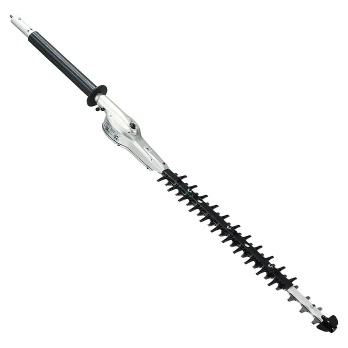 Makita Heckenscheren-Aufsatz EN410MP - Passend für: DUX18, DUX60, UX01G - Heckenscherenaufsatz mit langem Stiel, silbernem Gehäuse und schwarzen Schneidmessern.