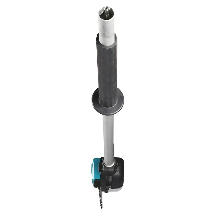 Makita Hochentaster-Aufsatz EY403MP - Passend für: DUX18, DUX60, DUX01G - Langer Stabsägeaufsatz mit silbernem Schaft, schwarzem Griff und türkis/schwarzem Mini-Kettensägenkopf.