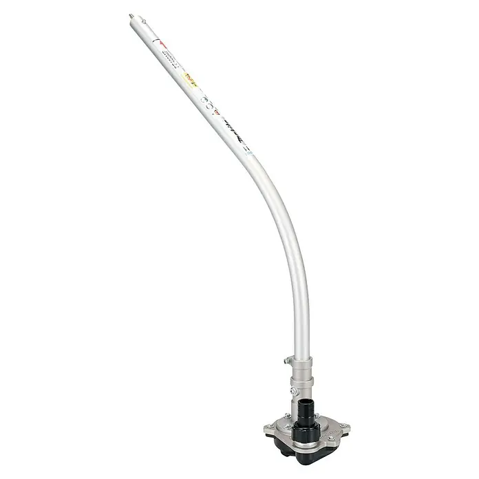 Makita Tauchpumpen-Anschlussstück PF400MP - Passend für: DUX18, DUX60, UX01G - Gebogener silberner Schaftaufsatz für ein Makita Multifunktionsgerät mit schwarzem Schnellanschluss.
