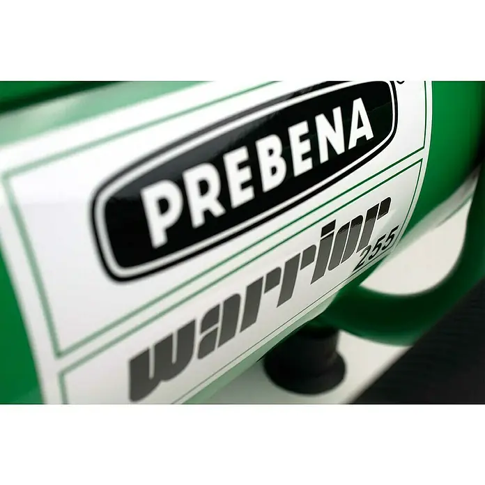 Prebena Kompressor Warrior 255 - Max. Druck: 10 bar, 20 l - Grünes PREBENA Warrior 255 Werkzeugteil mit weißem und schwarzem Markenetikett.