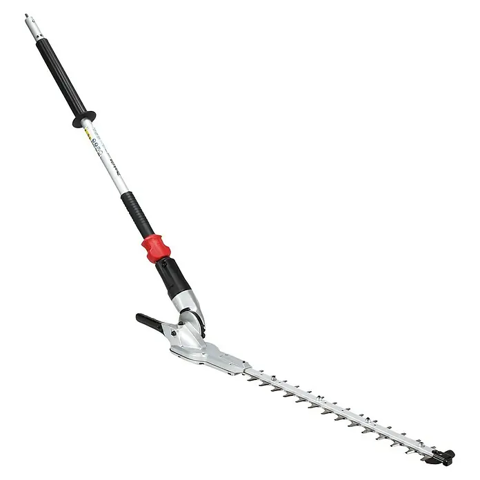Makita Heckenscheren-Aufsatz EN401MP - Passend für: DUX18, DUX60, UX01G - Langstieliger Heckenschneider mit silbernen Klingen, schwarzem und silbernem Stiel und roten Akzenten.