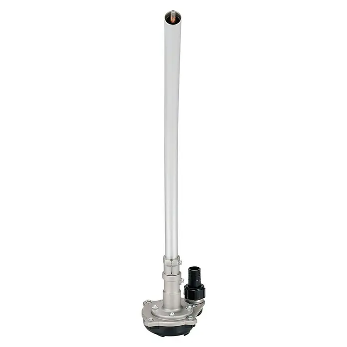 Makita Tauchpumpen-Anschlussstück PF400MP - Passend für: DUX18, DUX60, UX01G - Silberfarbene Boots-Propellerwellenbaugruppe mit verschraubter grauer Montagebasis, schwarzem Stecker und kupferfarbener Antriebsspitze.