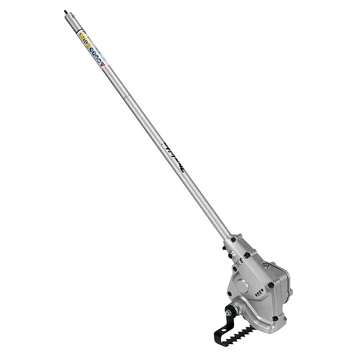 Makita Stahlrad für Motorhacke WA400MP - Passend für: DUX18, DUX60, UX01G - Silbernes Metallstangen-Anbaugerät mit Getriebegehäuse und gezacktem Fuß.