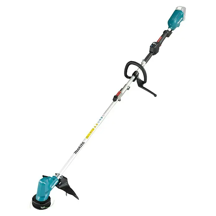 Makita LXT 18V Akku-Rasentrimmer DUR191LZX9 - 18 V, Li-Ionen, Ohne Akku, Schnittbreite Faden: 230 mm - Makita Akku-Motorsense mit türkisfarbenem Motorgehäuse, schwarzem Griff und weißem Schaft.