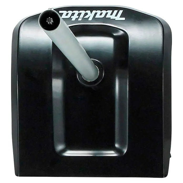 Makita Kultivator KR401MP - Passend für: DUX18, DUX60, UX01G - Schwarzer Makita Staubfang mit grauem, abgewinkeltem Rohr und sternförmiger Aufnahme.