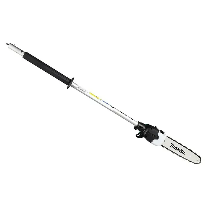 Makita Hochentaster-Aufsatz EY403MP - Passend für: DUX18, DUX60, DUX01G - Lange schwarz-silberne Makita Teleskop-Kettensäge mit Kettensägenaufsatz.