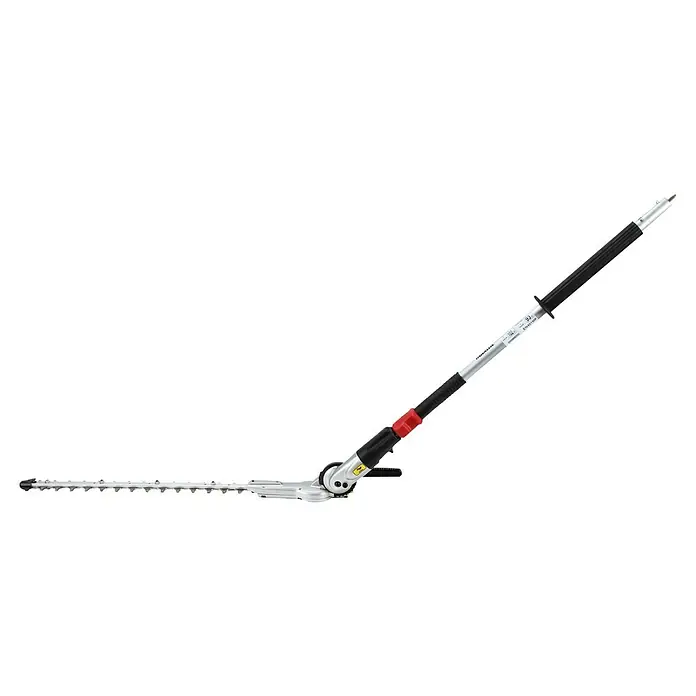 Makita Heckenscheren-Aufsatz EN401MP - Passend für: DUX18, DUX60, UX01G - Silber-schwarzer Teleskop-Heckenschneider mit rotem, verstellbarem Kopf für hohe Hecken.