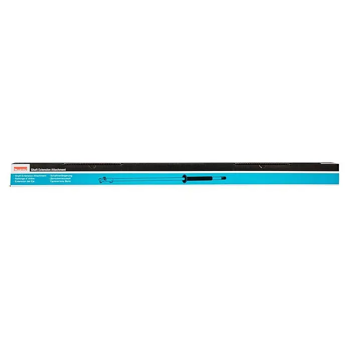 Makita Heckenscheren-Aufsatz LE400MP - Passend für: Makita Heckenscheren- und Hochentasteraufsätze - Makita Wellenverlängerung: Eine lange Metallwelle mit schwarzem Griff und Werkzeuganschluss an einem Ende.