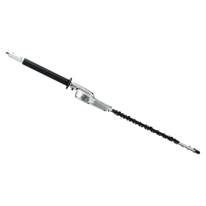 Makita Heckenscheren-Aufsatz EN410MP - Passend für: DUX18, DUX60, UX01G - Silberner Langstiel-Heckenschneider-Aufsatz mit schwarzem Schaft und gezahnten Schneidmessern.