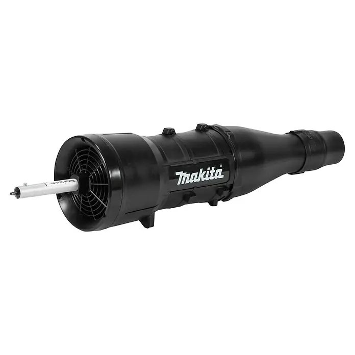 Makita Gebläseaufsatz UB401MP - Passend für: DUX18, DUX60, UX01G - Schwarzer Makita Gebläseaufsatz für ein Mehrzwecksystem, mit weißem Verlängerungsrohr und Lüfterschutz am Lufteinlass.