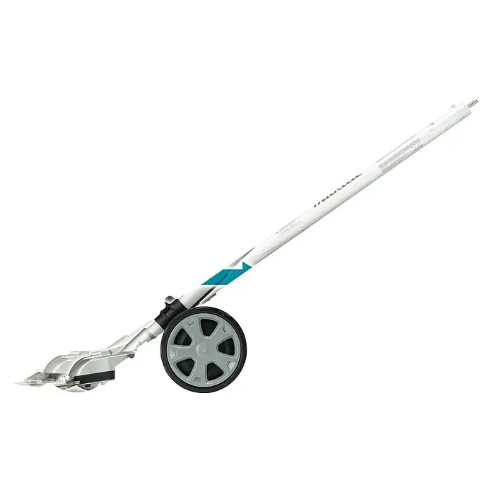 Makita Gras- & Strauchscherenaufsatz EN424MP - Passend für: DUX18, DUX60, UX01G - Weißer Reinigungsstiel mit blauem Akzent, grauem Rad und silbernem Reinigungsaufsatz.