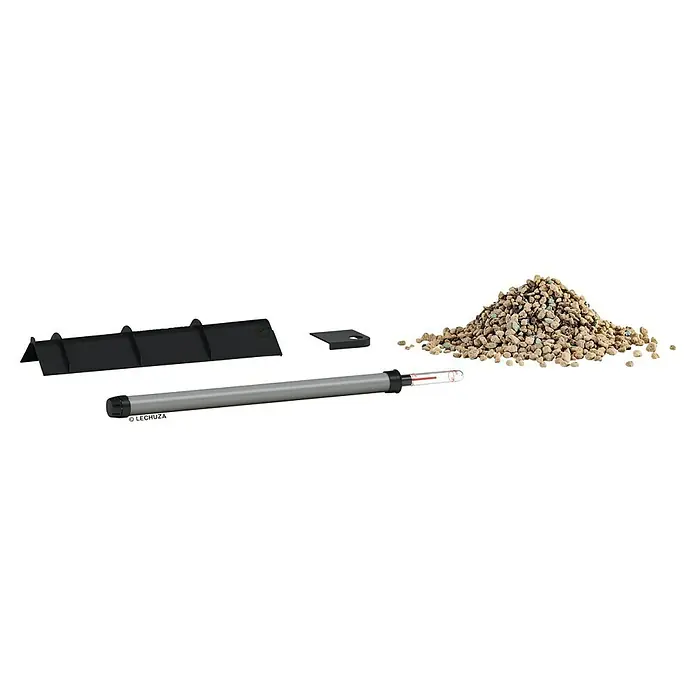 Lechuza Bewässerungs-Set - Kunststoff, Passend für: Cube 30 / Canto 30 - Schwarze Bewässerungssystemteile für Pflanzen: Trennwand, Wasserstandsanzeiger und poröses Pflanzsubstrat.