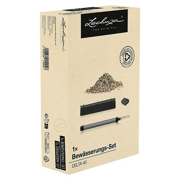 Lechuza Bewässerungs-Set Delta - Kunststoff, Passend für: Delta 40 - Lechuza Bewässerungs-Set in einer naturfarbenen Kartonverpackung, mit Substrat, Wasserstandsanzeiger und Trennwand.