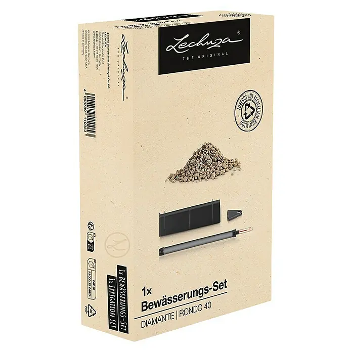 Lechuza Bewässerungs-Set - Kunststoff, Passend für: Rondo 40 / Diamante 40 - Lechuza Bewässerungs-Set im Karton mit Substrat, Wasseranzeiger und Kunststoffteilen für Pflanzgefäße.