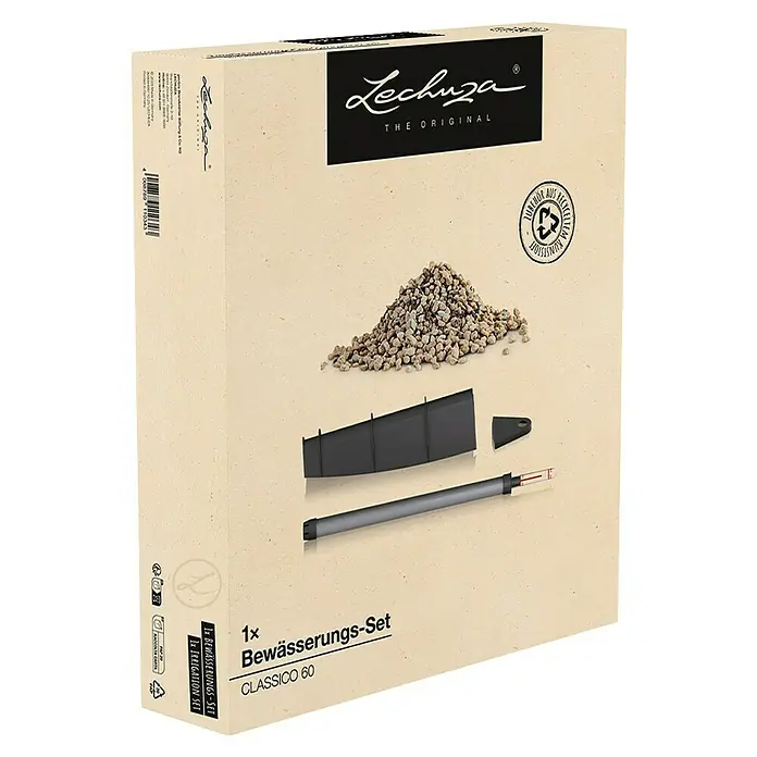 Lechuza Bewässerungs-Set Classico - Kunststoff, Passend für: Classico 60 - Lechuza Classico 60 Bewässerungs-Set in Kartonbox, mit dunkelgrauen Komponenten und Pflanzgranulat. Inklusive Wasserstandsanzeiger.