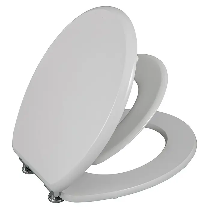 Poseidon WC-Sitz Kidi - MDF, Weiß, Mit Absenkautomatik - Weißer Toilettensitz mit leicht angehobenem Deckel.