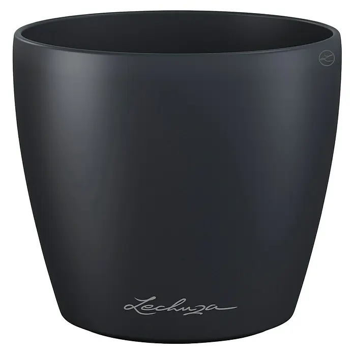 Lechuza Classico Übertopf rund Color SINGLE - Außenmaß (Ø x H): 11 x 10 cm, Kunststoff, Grau - Matter dunkelgrauer Lechuza Pflanztopf mit runder, leicht konischer Form.