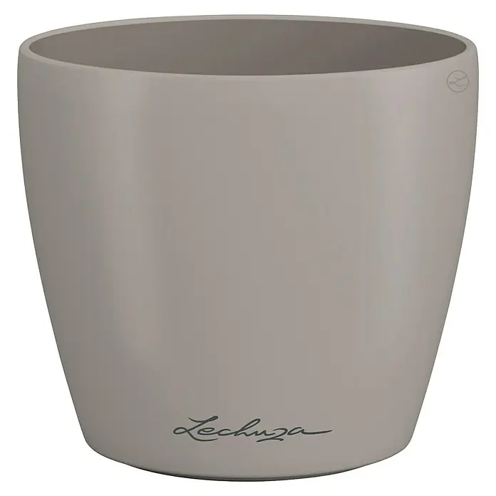 Lechuza Classico Übertopf rund Color SINGLE - Außenmaß (Ø x H): 11 x 10 cm, Kunststoff, Braun - Hellgrauer Lechuza Blumentopf.