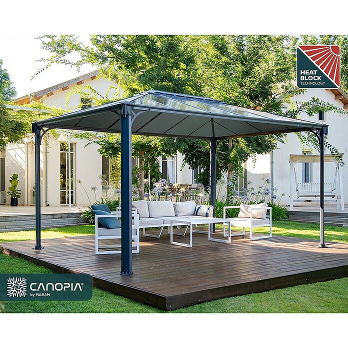 Palram Pavillon Martinique 4300 (L x B: 430 x 295 cm, Bronze)