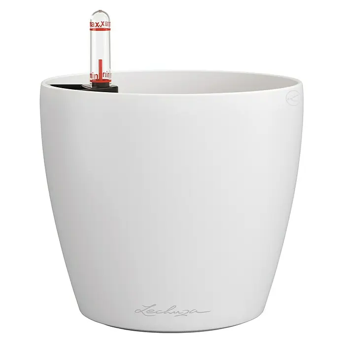 Lechuza Classico Pflanztopf Color - Außenmaß (Ø x H): 15,2 x 13,7 cm, Kunststoff, Weiß - Weißer selbstbewässernder Pflanzentopf mit sichtbarer Wasserstandsanzeige.