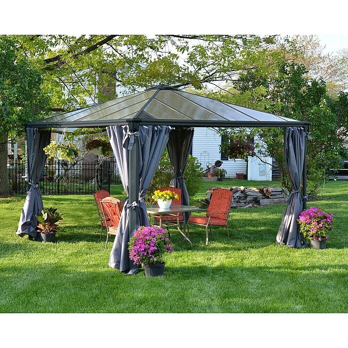 Palram Pavillon Palermo 3600 (3,6 x 3,6 x 2,95 m, Anthrazit)